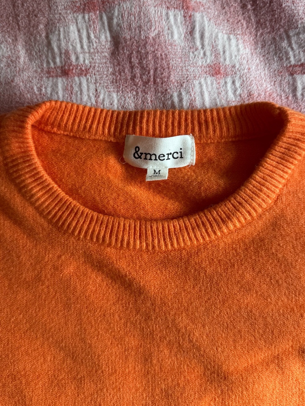 & merci orange sweater. Size medium. Like new - Picture 2 of 4